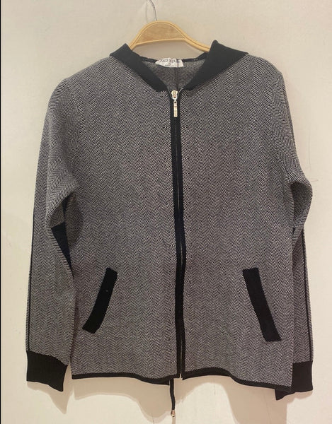 Zipper Front Hooded Cardigan
