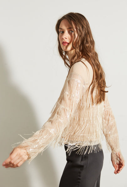 Sheer Top With Fringe
