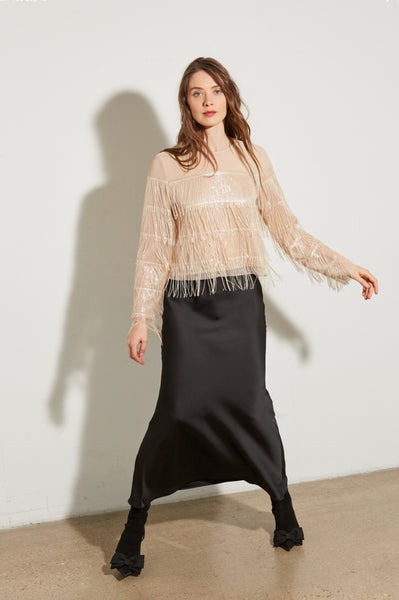 Sheer Top With Fringe
