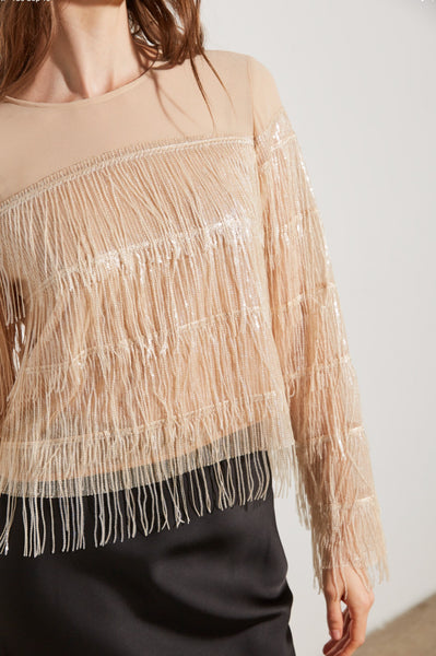 Sheer Top With Fringe