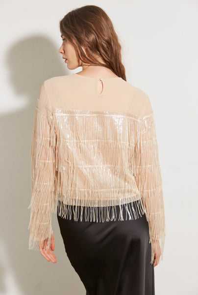 Sheer Top With Fringe
