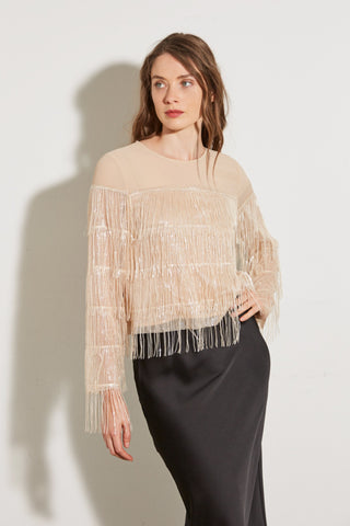 Sheer Top With Fringe