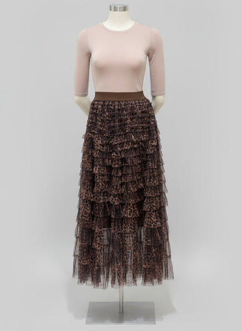 Animal Print Lace Skirt