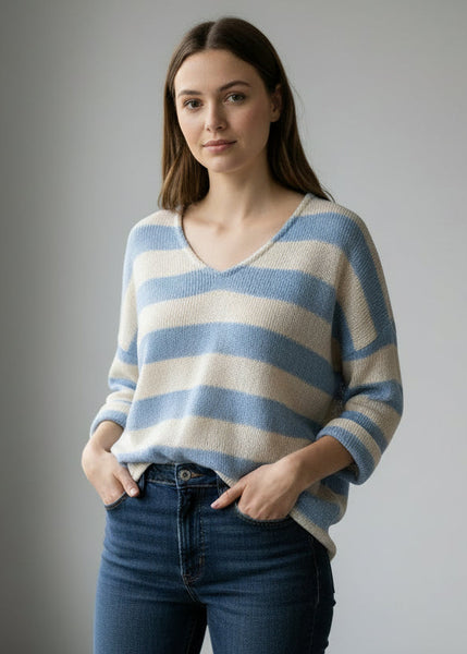 Stripe Cotton Sweater