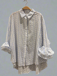 Detail Sleeve Stripe Blouse