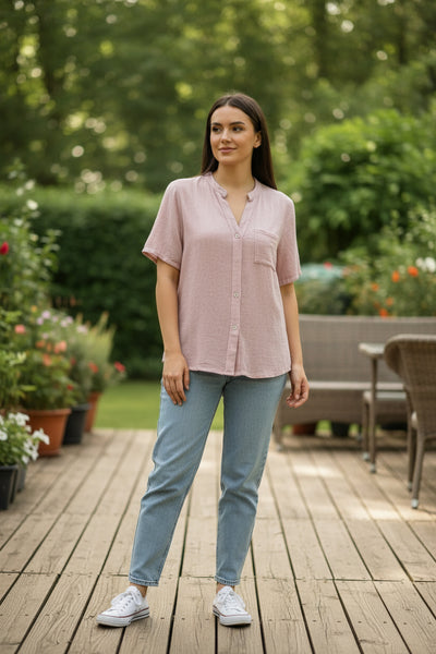 Short Sleeve Linen/Cotton Shirt