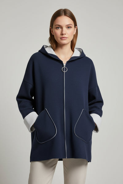 Zipper Front Hooded Jacket