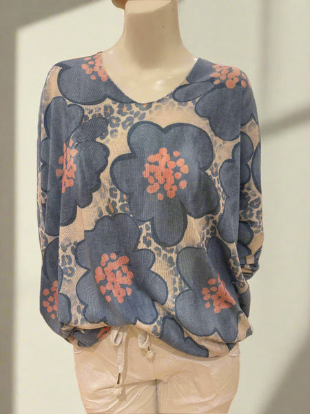 Floral Print Light Sweater