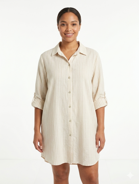 Stripe Button Front Tunic