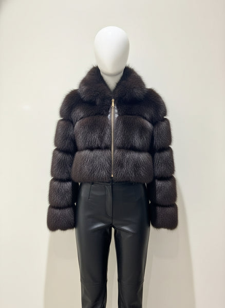 Short Faux Fur Coat With Hoodie