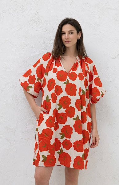 Short Sleeve Floral Dress