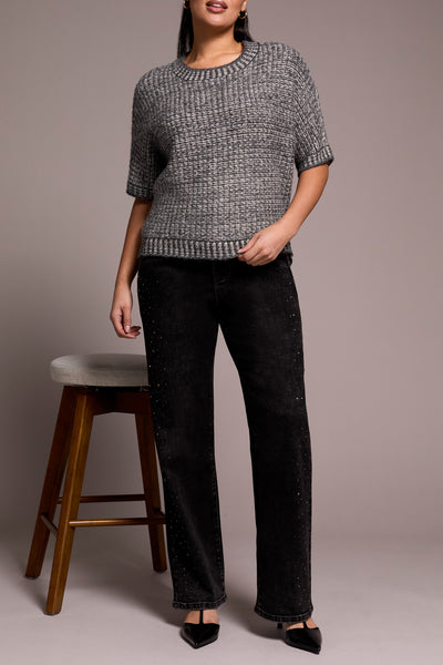 Short Sleeve Crew Neck Sweater