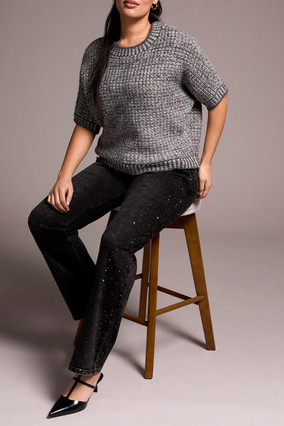 Short Sleeve Crew Neck Sweater