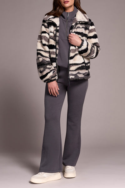 Fuzzy Camo Zip-Up Puffer Jacket
