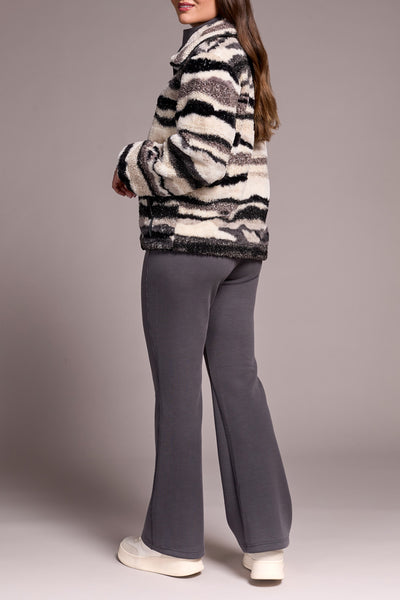 Fuzzy Camo Zip-Up Puffer Jacket