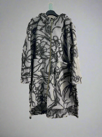 Zipper Front Boiled Wool Coat