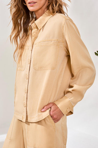 Flowy Button Front Overshirt