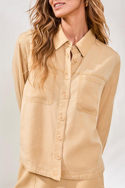Flowy Button Front Overshirt