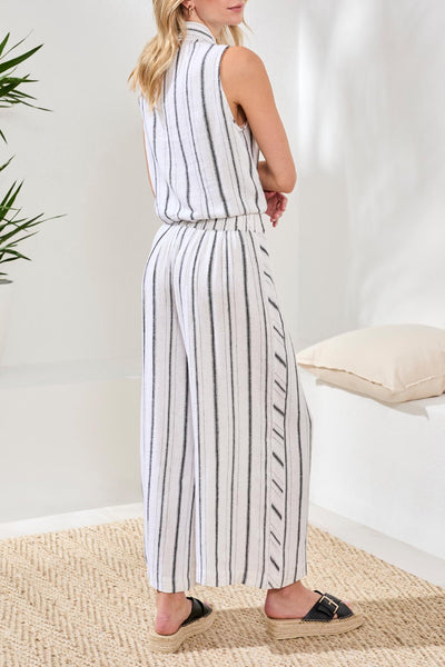 Crop Pull-On Flowy Wide Stripe Pants