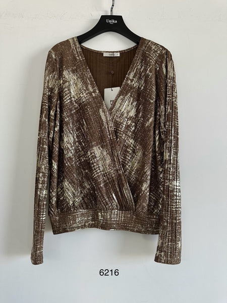 Long Sleeve Cross Over Top