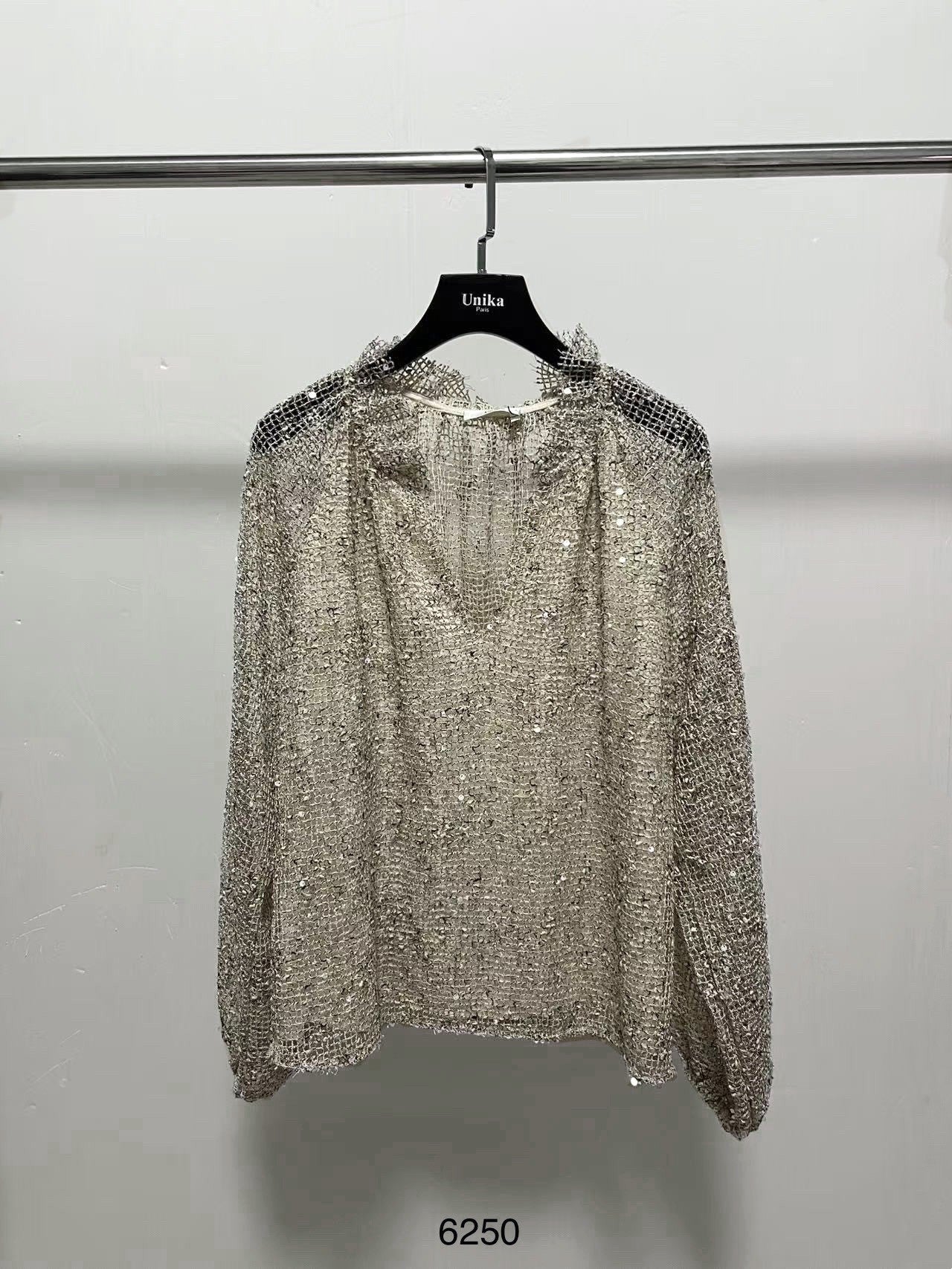 Long Sleeve Sequin Detail Top
