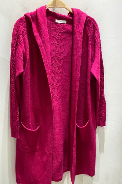 Open Front Hooded Cardigan