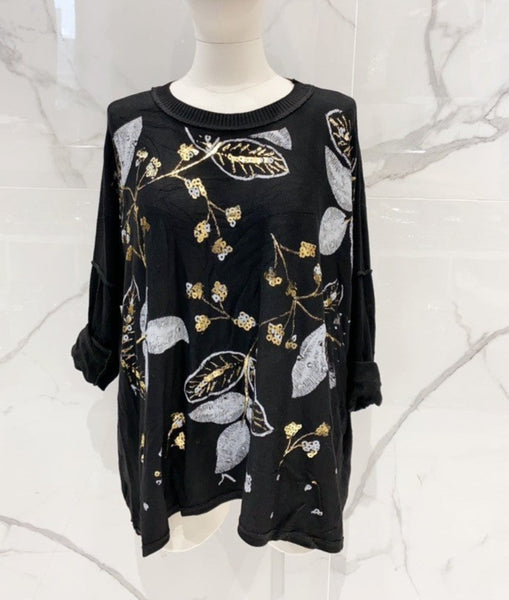 Leaf Print Sweater - Italian