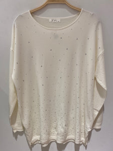 Stud Front Wool/Mix Sweater