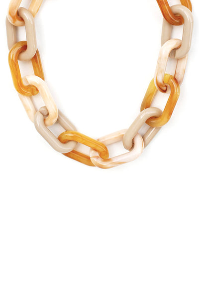 Marble Pattern Oval Link Necklace