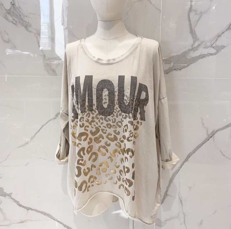 Amour Print Top - Italian