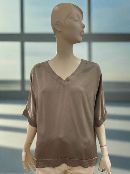 Short Sleeve Satin Top
