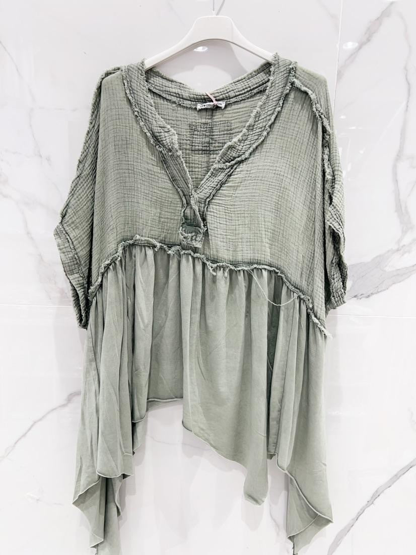 Detail Neck Cotton Tunic