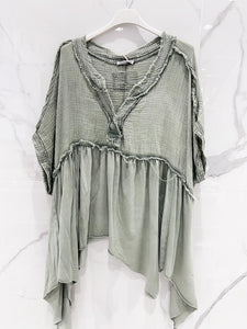 Detail Neck Cotton Tunic