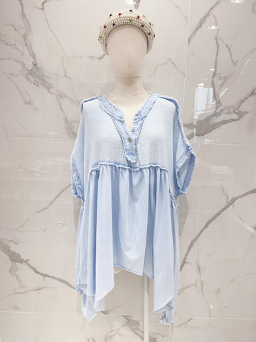 Detail Neck Cotton Tunic