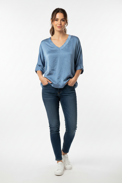 Short Sleeve Sateen Top