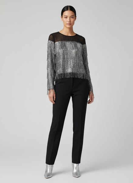 Sheer Top With Fringe