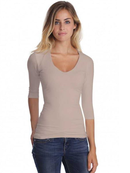 3/4 Sleeve V-Neck Top