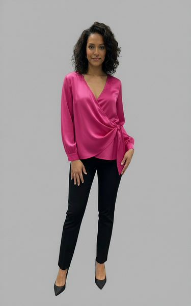 Cross-Over Sateen Blouse