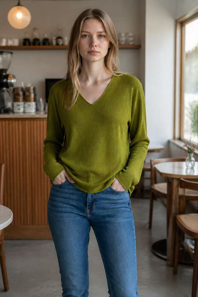Long Sleeve V-Neck Basic Sweater