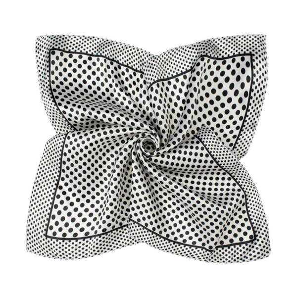 Polka Dot Silk Like Neck Scarf