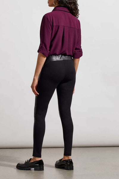 Faux Leather Combo Mid-Rise Legging