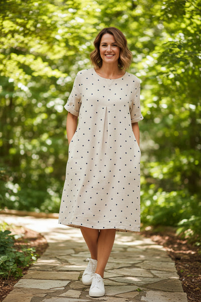 Polka Dot Linen Dress