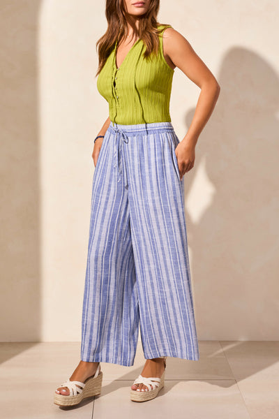 Pull-On Flowy Stripe Pants