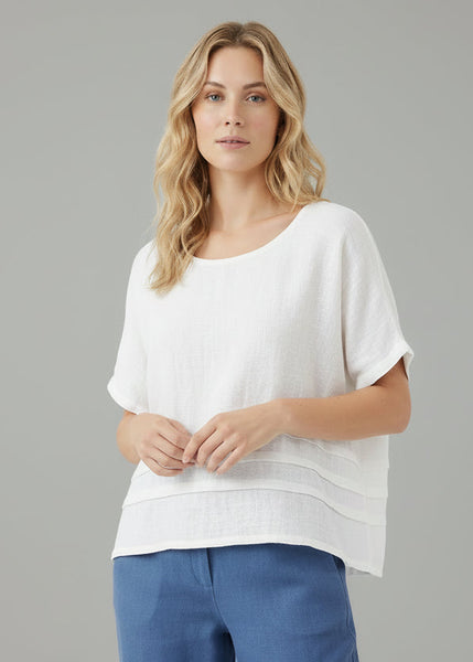 Short Sleeve Linen/Cotton Top - Italian
