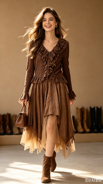 Asymmetric Layered Skirt
