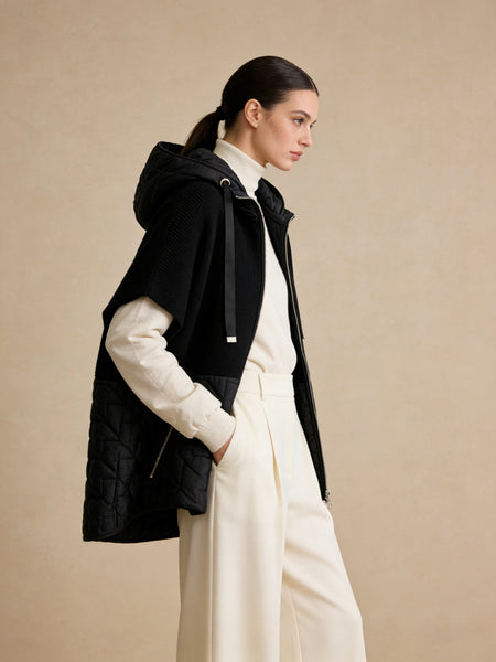 Zipper Front Vest With Hoodie