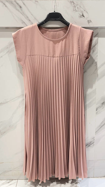 Short Sleeve Pleated Dress