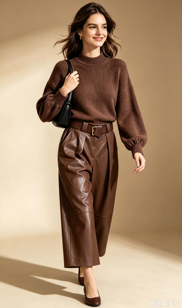 Belted Vegan Leather Gaucho
