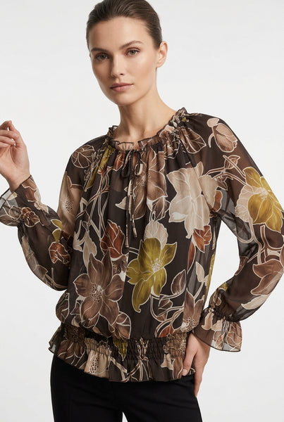 Long Sleeve Floral Print Top