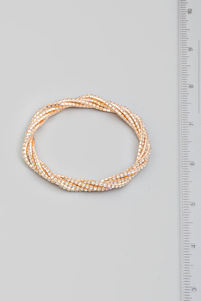Rhinestone Chain Twist Stretch Bracelet